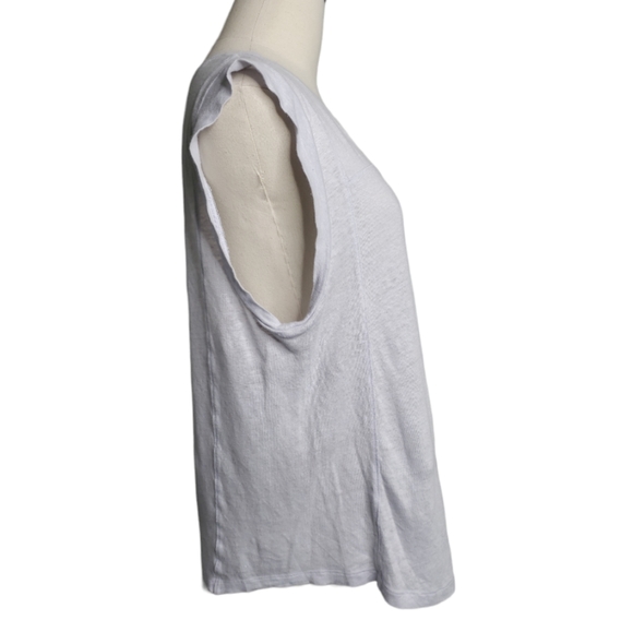 Gap Design & Crafted Linen Seam Detail Coastal Grandma Beachy Matter Flowy Top - Picture 6 of 13